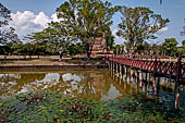 The reservoir where Wat Sa Si is situated on an island in the historic park of Sukhothai -  Thailand.